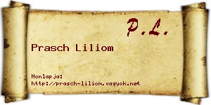 Prasch Liliom névjegykártya
